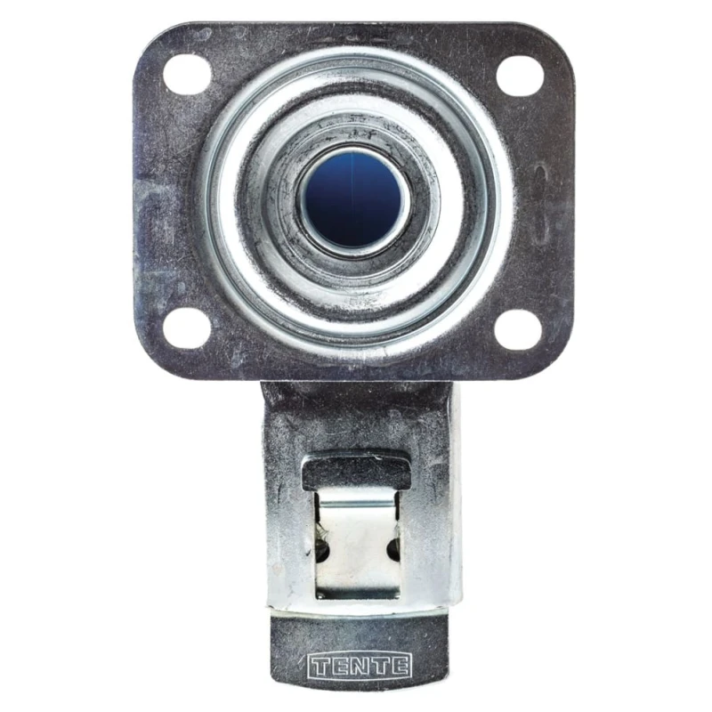Tente Braked Swivel Castor 250 kg Capacity 125 mm Wheel Rubber 3477UFR125P62BLUE