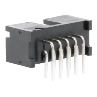 TE Connectivity AMP-LATCH Series Right Angle Through Hole PCB Header, 10 Contact(s), 2.54 mm Pitch, Shrouded 5103310-1