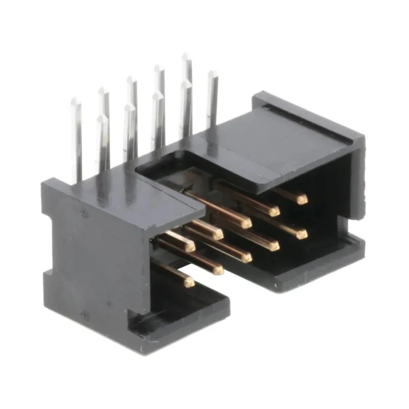 TE Connectivity AMP-LATCH Series Right Angle Through Hole PCB Header, 10 Contact(s), 2.54 mm Pitch, Shrouded 5103310-1