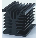 Fischer Elektronik SSR and Transistor Cooling Heatsink, Aluminium, Black Anodised Finish, 100mm x 80mm x SK89-100KLSSR2+1