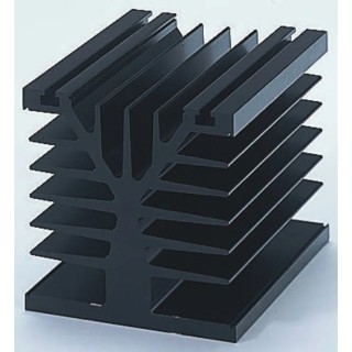 Fischer Elektronik SSR and Transistor Cooling Heatsink, Aluminium, Black Anodised Finish, 100mm x 80mm x SK89-100KLSSR2+1