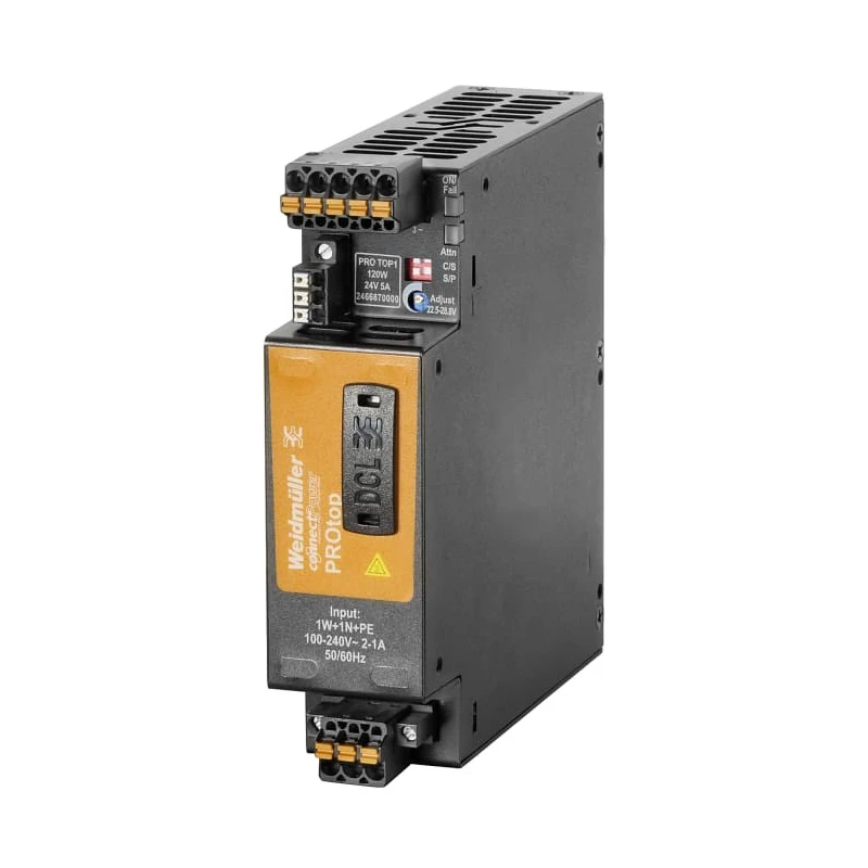 Weidmüller ProTOP Switched Mode DIN Rail Power Supply 12V dc, 10A Output, 120W Power, AC/DC Input 80-277V, IP20 2466910000