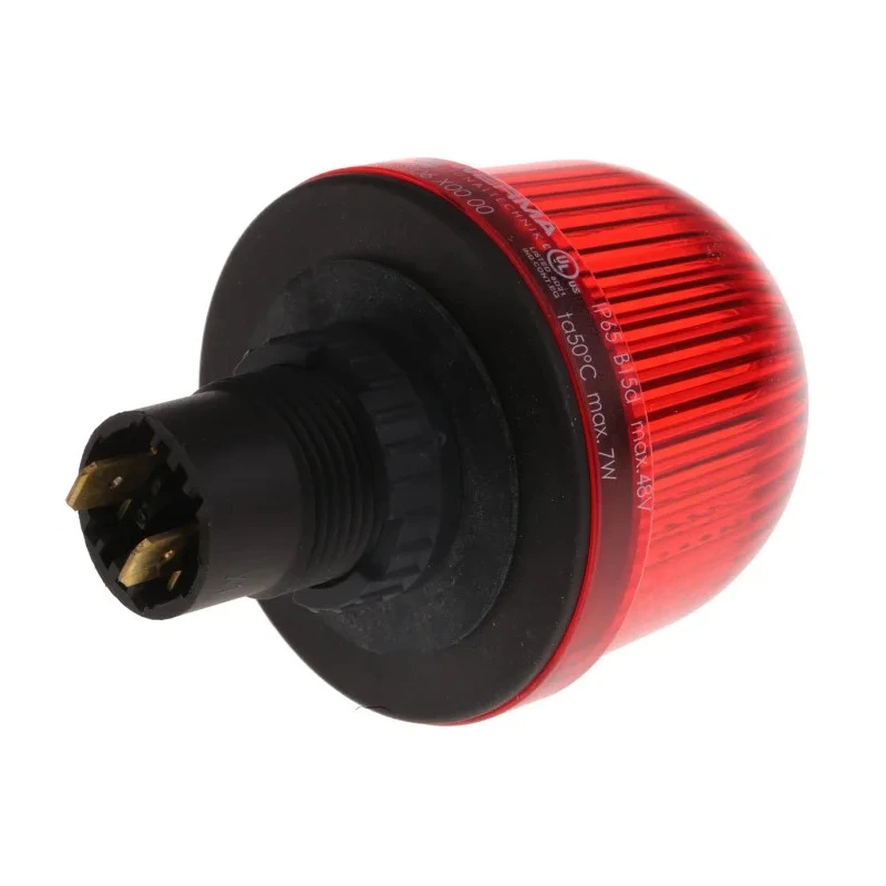 Werma EM 206 Series Red Beacon 48V AC/DC Steady Panel Mount, Incandescent and LED Bulb, IP65 