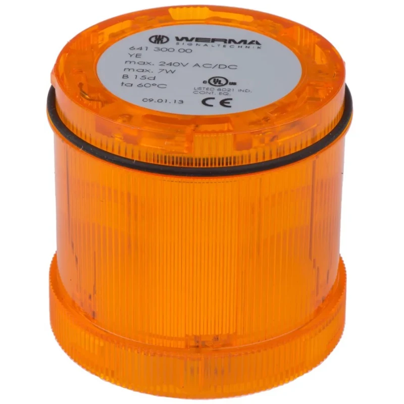 Werma 641 Series Yellow Steady Effect Beacon Unit Filament Bulb 230V AC/DC IP65 