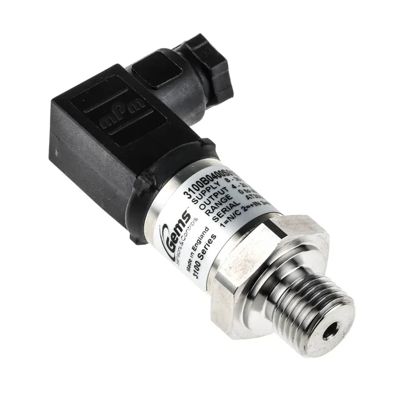 Gems Sensors 3100 Series Pressure Sensor Analogue Output 0 to 400 bar Relative Reading 10-30V DC 1 ms 3100B0400S01B000