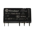 Finder PCB Relay SPDT Contact Configuration 60V DC Coil Voltage 6A Switching Current Power Relay 34.51.7.060.0010