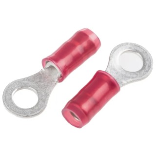TE Connectivity PIDG Insulated Ring Terminal M4 Stud Size 22 AWG 16 AWG Wire Size, Red 320551