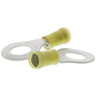 TE Connectivity PIDG Insulated Ring Terminal M10 Stud Size, 12 AWG–10 AWG Wire Size, Yellow 160138