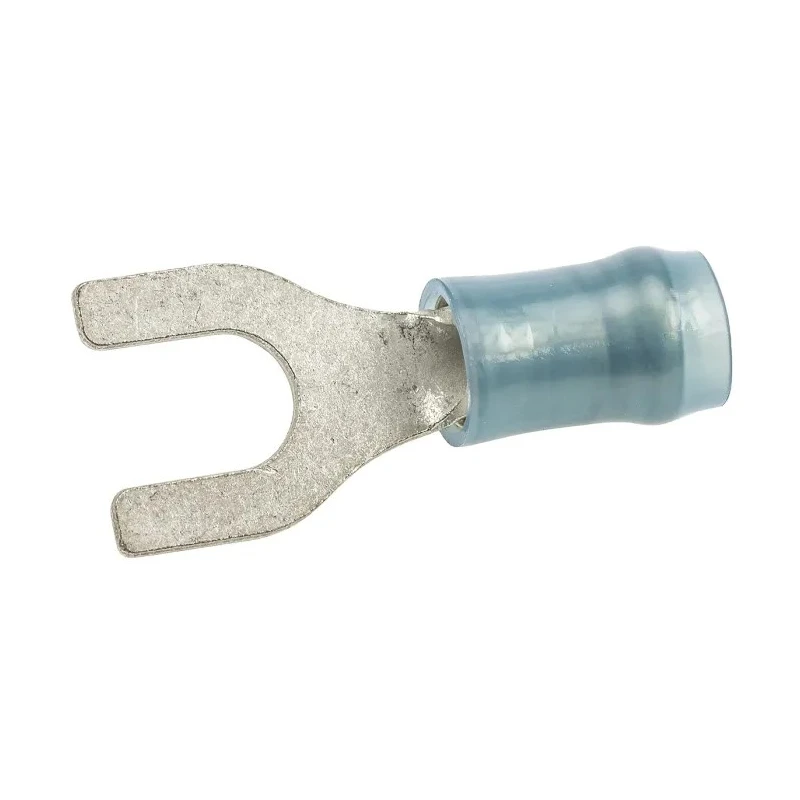 TE Connectivity PIDG Insulated Crimp Spade Connector, Blue Nylon, 16 AWG to 14 AWG, M5 Stud Size, 23.06mm Length 32060