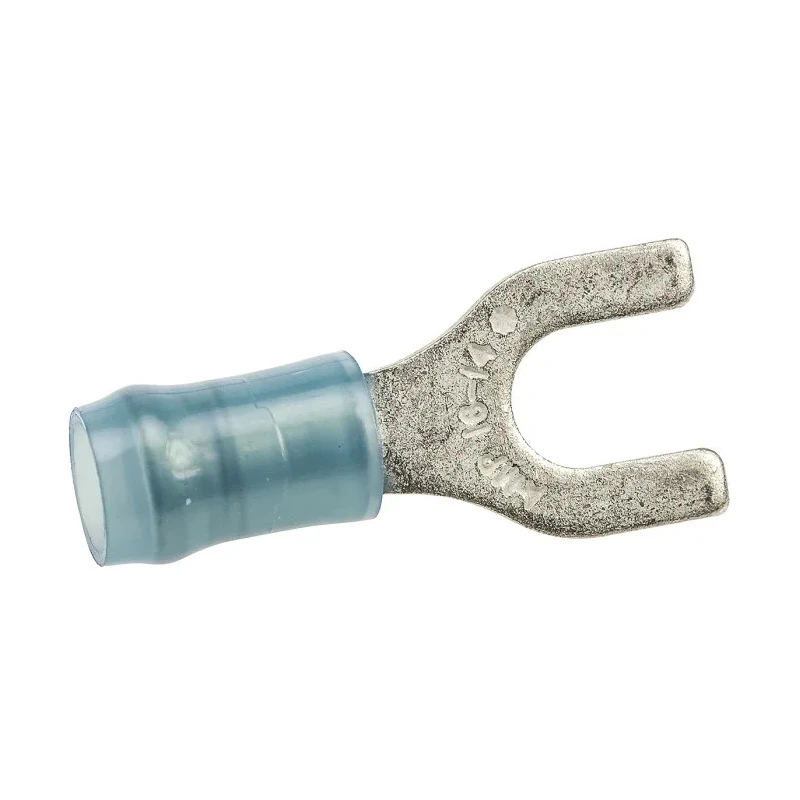 TE Connectivity PIDG Insulated Crimp Spade Connector, Blue Nylon, 16 AWG to 14 AWG, M5 Stud Size, 23.06mm Length 32060
