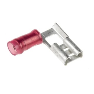 TE Connectivity PIDG FASTON .250 Red Insulated Female Spade Connector Crimp 6.35 x 0.81 mm Tab Size 22 AWG to 18 AWG 156667-1