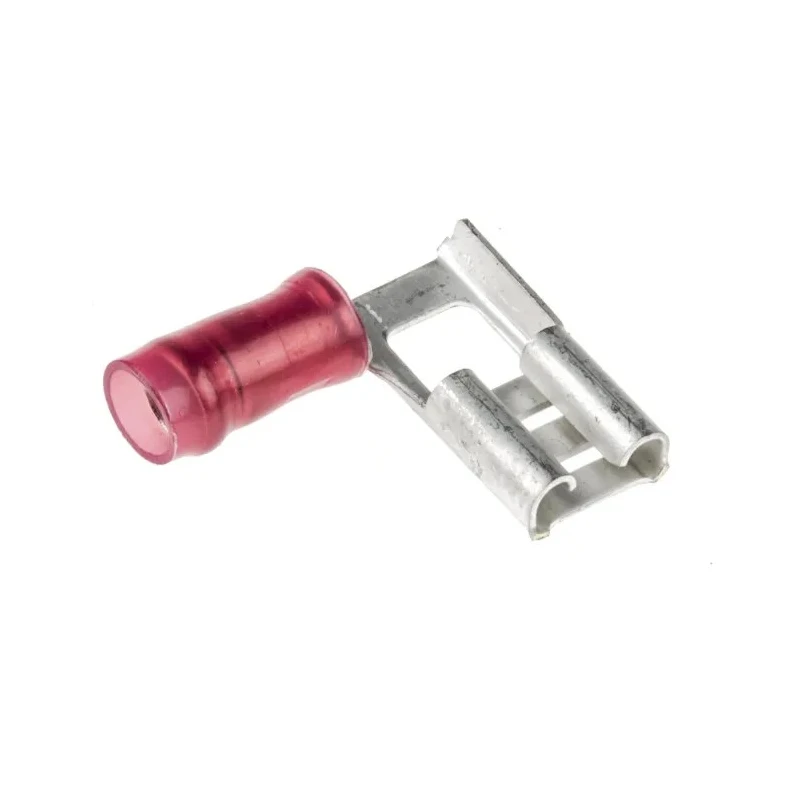 TE Connectivity PIDG FASTON .250 Red Insulated Female Spade Connector Crimp 6.35 x 0.81 mm Tab Size 22 AWG to 18 AWG 156667-1