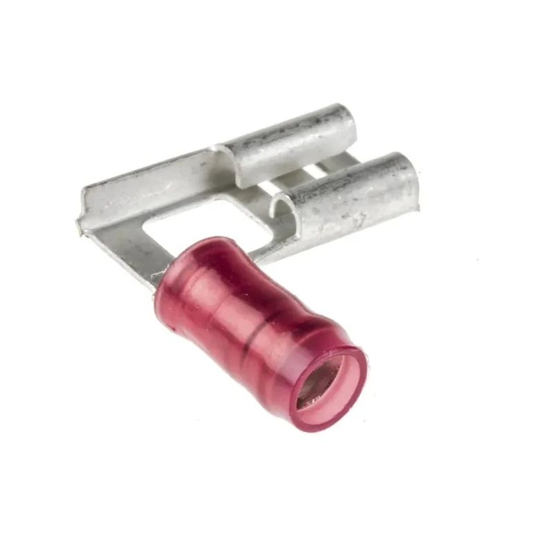 TE Connectivity PIDG FASTON .250 Red Insulated Female Spade Connector Crimp 6.35 x 0.81 mm Tab Size 22 AWG to 18 AWG 156667-1