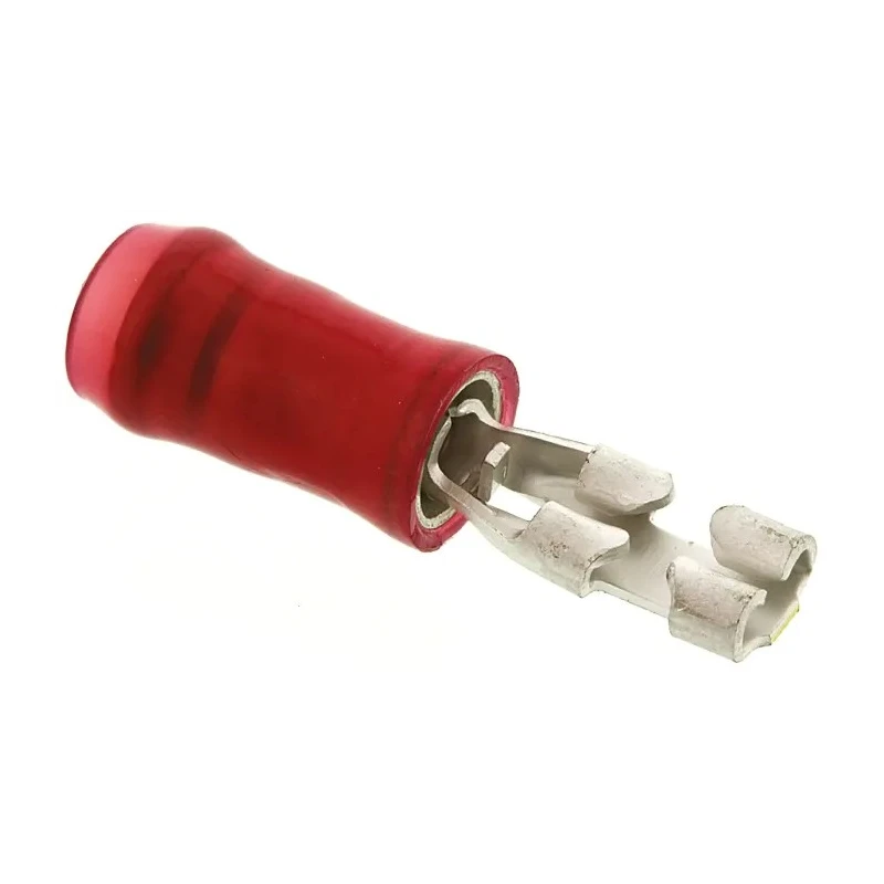TE Connectivity PIDG FASTON .110 Red Insulated Female Spade Connector Crimp 2.79 x 0.51 mm Tab Size 22 AWG to 18 AWG 640923-1