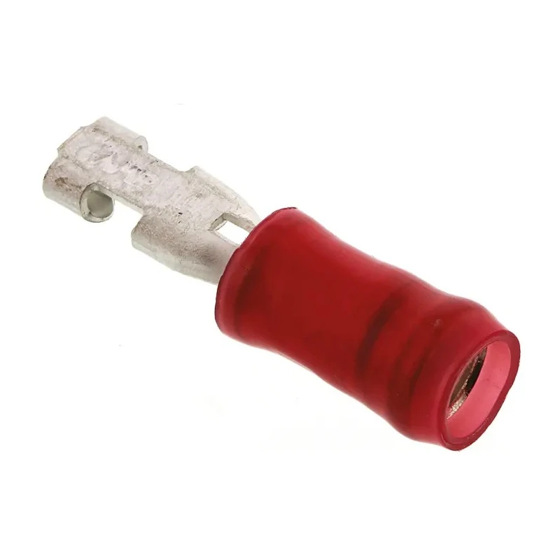 TE Connectivity PIDG FASTON .110 Red Insulated Female Spade Connector Crimp 2.79 x 0.51 mm Tab Size 22 AWG to 18 AWG 640923-1