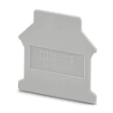 Phoenix Contact D-UK 16 Series End Cover for DIN Rail Terminal Blocks, Polyamide, Grey, ATEX Certified 3006027