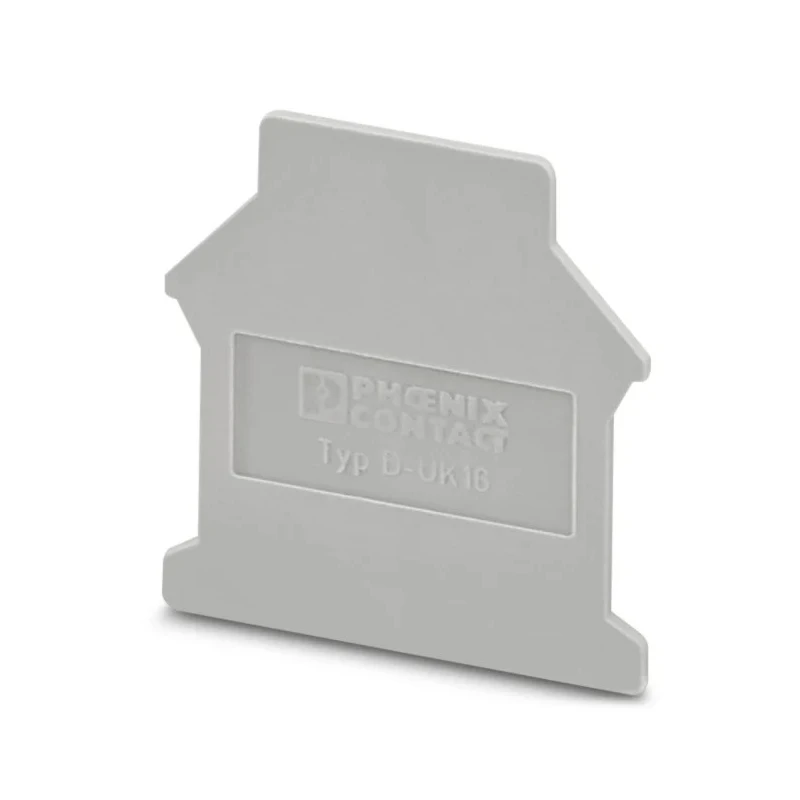 Phoenix Contact D-UK 16 Series End Cover for DIN Rail Terminal Blocks, Polyamide, Grey, ATEX Certified 3006027