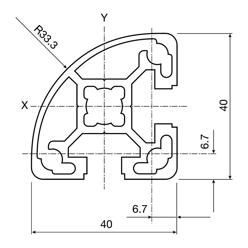 Bosch Rexroth Silver Aluminium Strut Profile 40 x 40 mm 10 mm Groove, 2 m Length, Series MGE 13.2 3842993184/2000