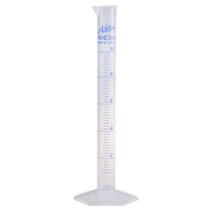 RS PRO Polypropylene Graduated Cylinder 10ml, 140mm Length, Class B Tolerance 461-0831