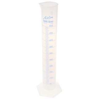 RS PRO Polypropylene Graduated Cylinder 500ml Durable Chemical-Resistant Measuring Cylinder 461-0881