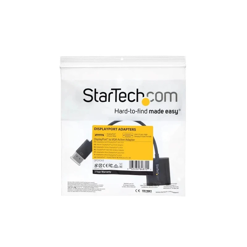 StarTech.com 1 Port DisplayPort to VGA Adapter 100 mm Length 1920 x 1200 Pixel Maximum Resolution DP2VGA3
