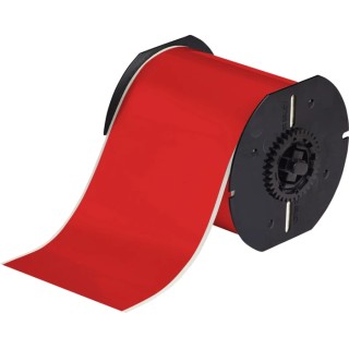 Brady Red Print Label Roll Vinyl 101.6 mm Width, 30.5 m Length B30C-4000-595-RD