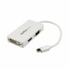 StarTech.com 3 Port Mini DisplayPort to DVI VGA HDMI Adapter 150 mm Length 1920 x 1200 Pixel Maximum Resolution MDP2VGDVHDW