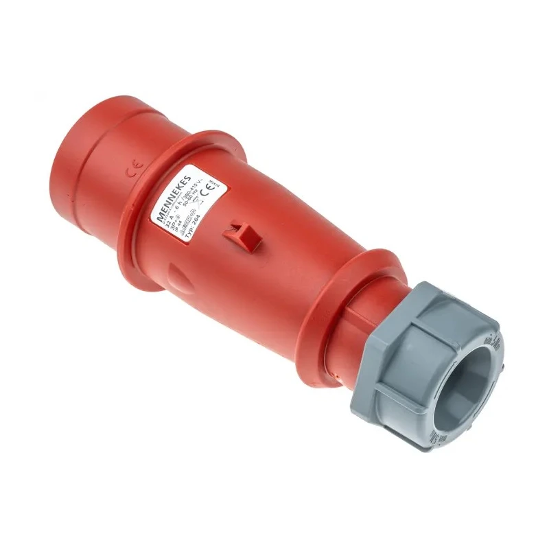 MENNEKES AM-TOP IP44 Red Cable Mount 4P Straight Industrial Power Connector 32A 400V Phase Inverter IP44