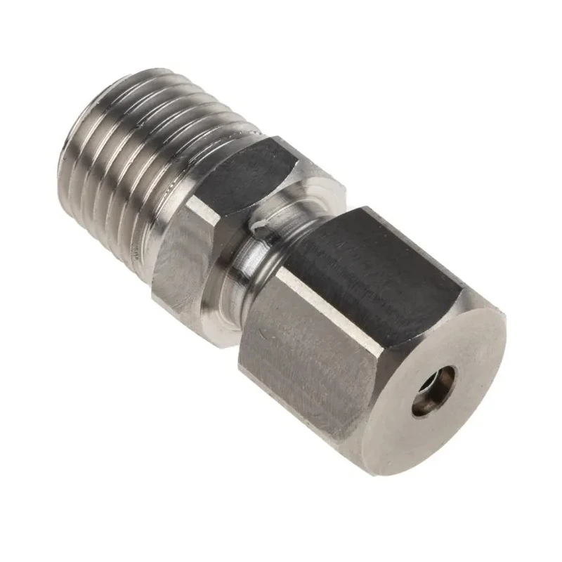 RS PRO Stainless Steel Compression Fitting for Thermocouple or PRT Probe 1/4 BSPT 4mm Probe Diameter 178-0965