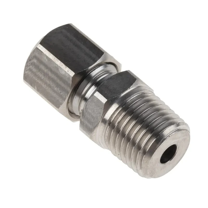 RS PRO Stainless Steel Compression Fitting for Thermocouple or PRT Probe 1/4 BSPT 4mm Probe Diameter 178-0965