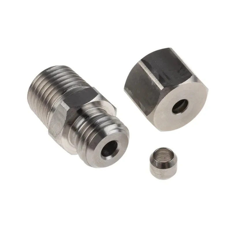 RS PRO Stainless Steel Compression Fitting for Thermocouple or PRT Probe 1/4 BSPT 4mm Probe Diameter 178-0965
