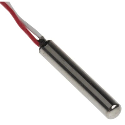 RS PRO PT1000 RTD Sensor 4 mm Diameter, 25 mm Length, 2 Wire, Class B Accuracy, 200°C Max PT1000
