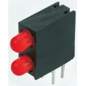 Kingbright Red Right Angle PCB LED Indicator 3 mm (T-1), 2 LEDs 2.5 V L-93A8EB/2ID