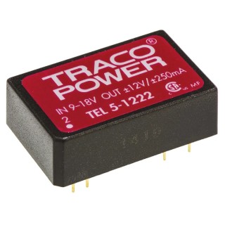 TRACOPOWER DC/DC Converter, 12V DC 250mA Output, 9-18V DC Input, 5W PCB Mount Surface Mount 8-Pin TEL 5-1222