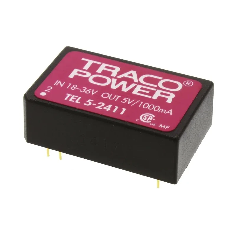 TRACOPOWER DC/DC Converter 5V dc 1A 36V dc Input PCB Surface Mount 5W 8-Pin TEL 5-2411