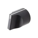 RS PRO Aluminium Black Potentiometer Knob 22 mm Diameter 26.7 mm Height Screw Fix for 6 mm Shaft 467-2508