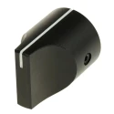 RS PRO Black Aluminium Potentiometer Knob 19 mm Diameter 25.4 mm Height Screw Fix 6.4 mm Shaft 467-2441