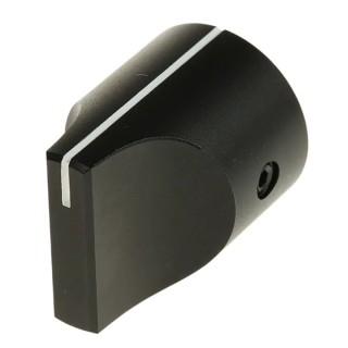 RS PRO Black Aluminium Potentiometer Knob 19 mm Diameter 25.4 mm Height Screw Fix 6.4 mm Shaft 467-2441