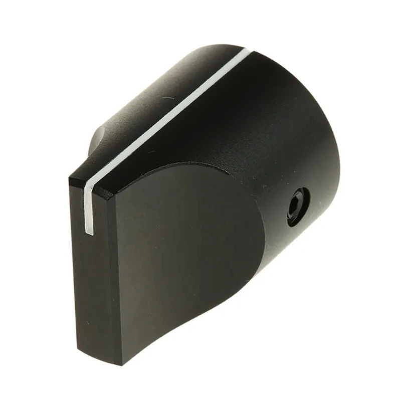 RS PRO Black Aluminium Potentiometer Knob 19 mm Diameter 25.4 mm Height Screw Fix 6.4 mm Shaft 467-2441
