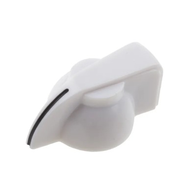 RS PRO 32 mm Diameter White Plastic Potentiometer Knob for 6.35 mm Shaft Screw Fix 467-2384