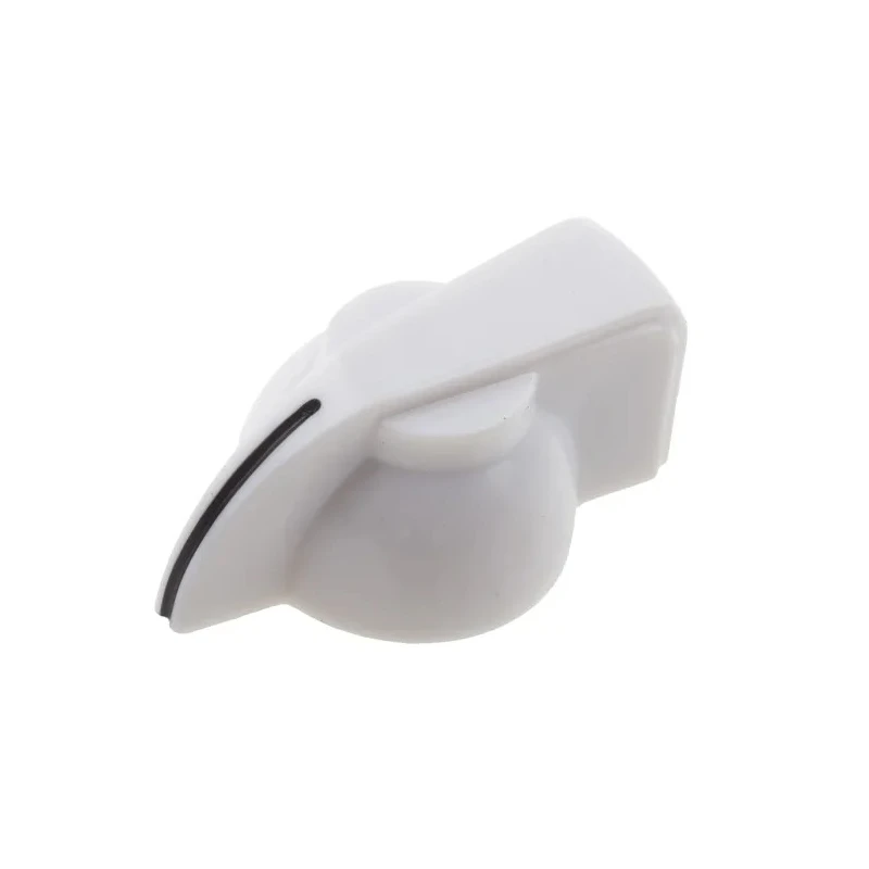 RS PRO 32 mm Diameter White Plastic Potentiometer Knob for 6.35 mm Shaft Screw Fix 467-2384