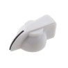 RS PRO 32 mm Diameter White Plastic Potentiometer Knob for 6.35 mm Shaft Screw Fix 467-2384