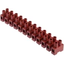 RS PRO Non-Fused Terminal Block 12-Way 10mm² Wire 57A Screw 400V Fibreglass Reinforced Nylon Body 464-9750