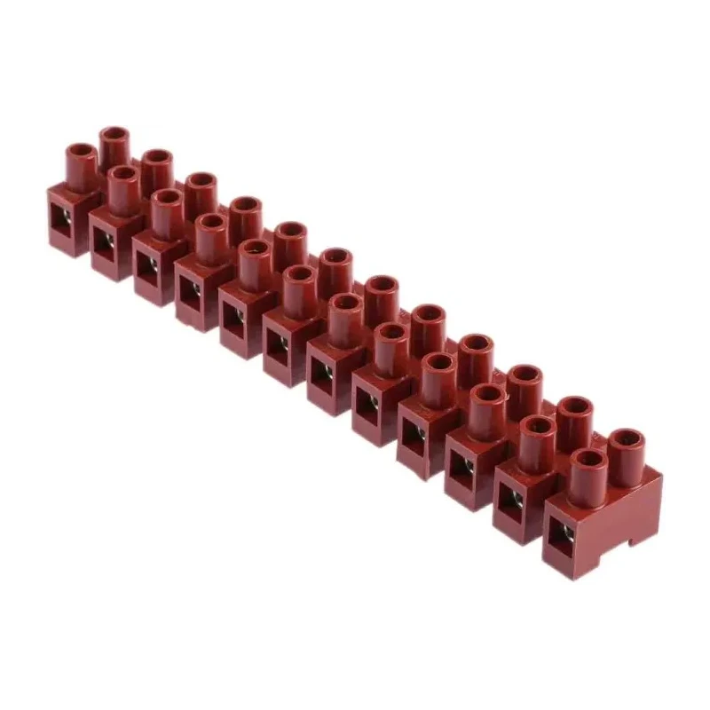 RS PRO Non-Fused Terminal Block 12-Way 10mm² Wire 57A Screw 400V Fibreglass Reinforced Nylon Body 464-9750