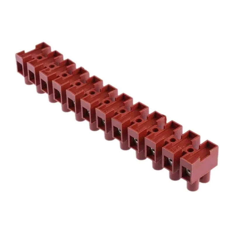 RS PRO Non-Fused Terminal Block 12-Way 10mm² Wire 57A Screw 400V Fibreglass Reinforced Nylon Body 464-9750