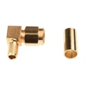 TE Connectivity SMA Series Coaxial Connector Cable Male SMA, 50 Ω, Right Angle Body Crimp 1-1478923-0