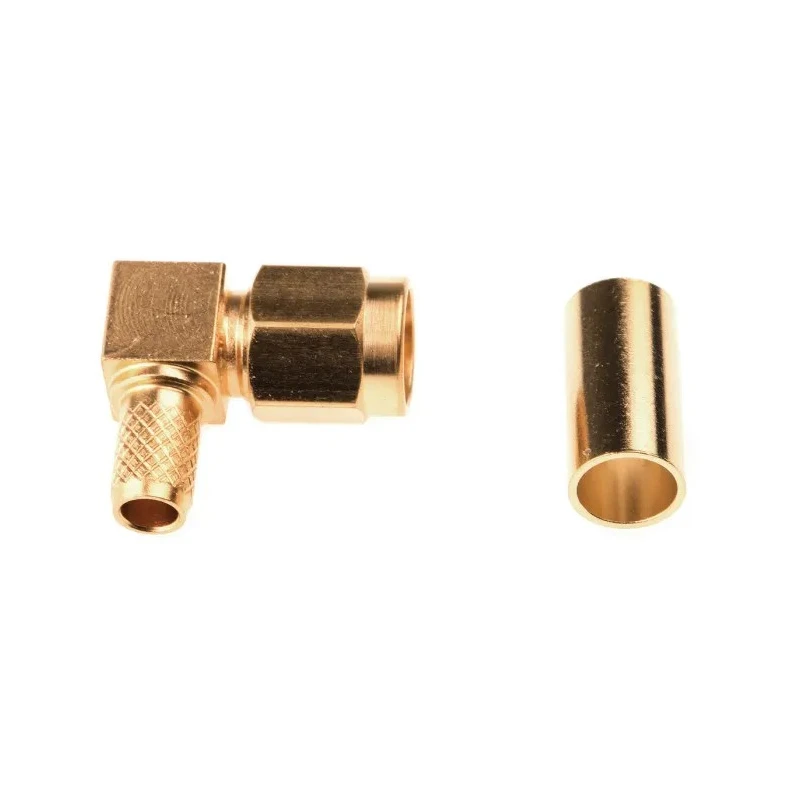 TE Connectivity SMA Series Coaxial Connector Cable Male SMA, 50 Ω, Right Angle Body Crimp 1-1478923-0