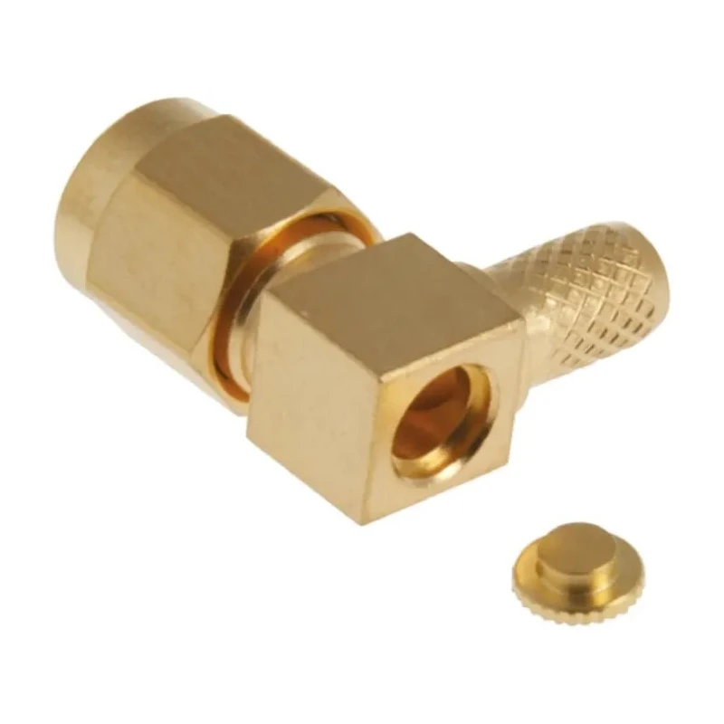 TE Connectivity SMA Series Coaxial Connector Cable Male SMA, 50 Ω, Right Angle Body Crimp 1-1478923-0
