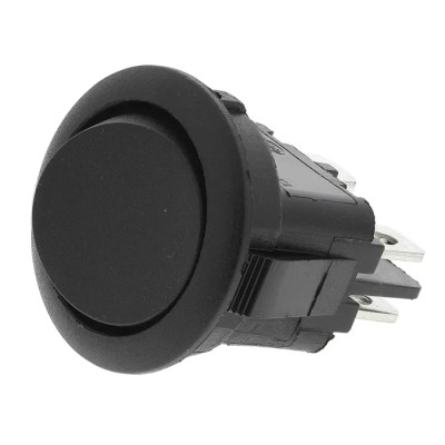 APEM Double Pole Round Rocker Switch Panel, DPST On-Off Operation, 12A Contact Current, 28V DC, IP66, Polyamide MR210R2NBB