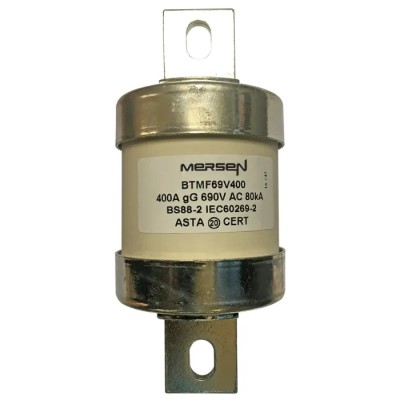 Mersen 400A Bolted Tag Fuse B4 690V AC High Speed, Fixing Centres 111 mm M1006629 / BTMF69V400